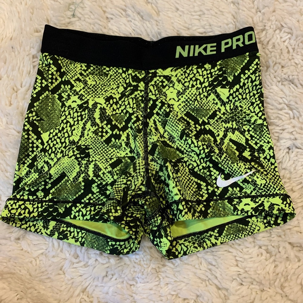 Neon Nike pro spandex shorts
